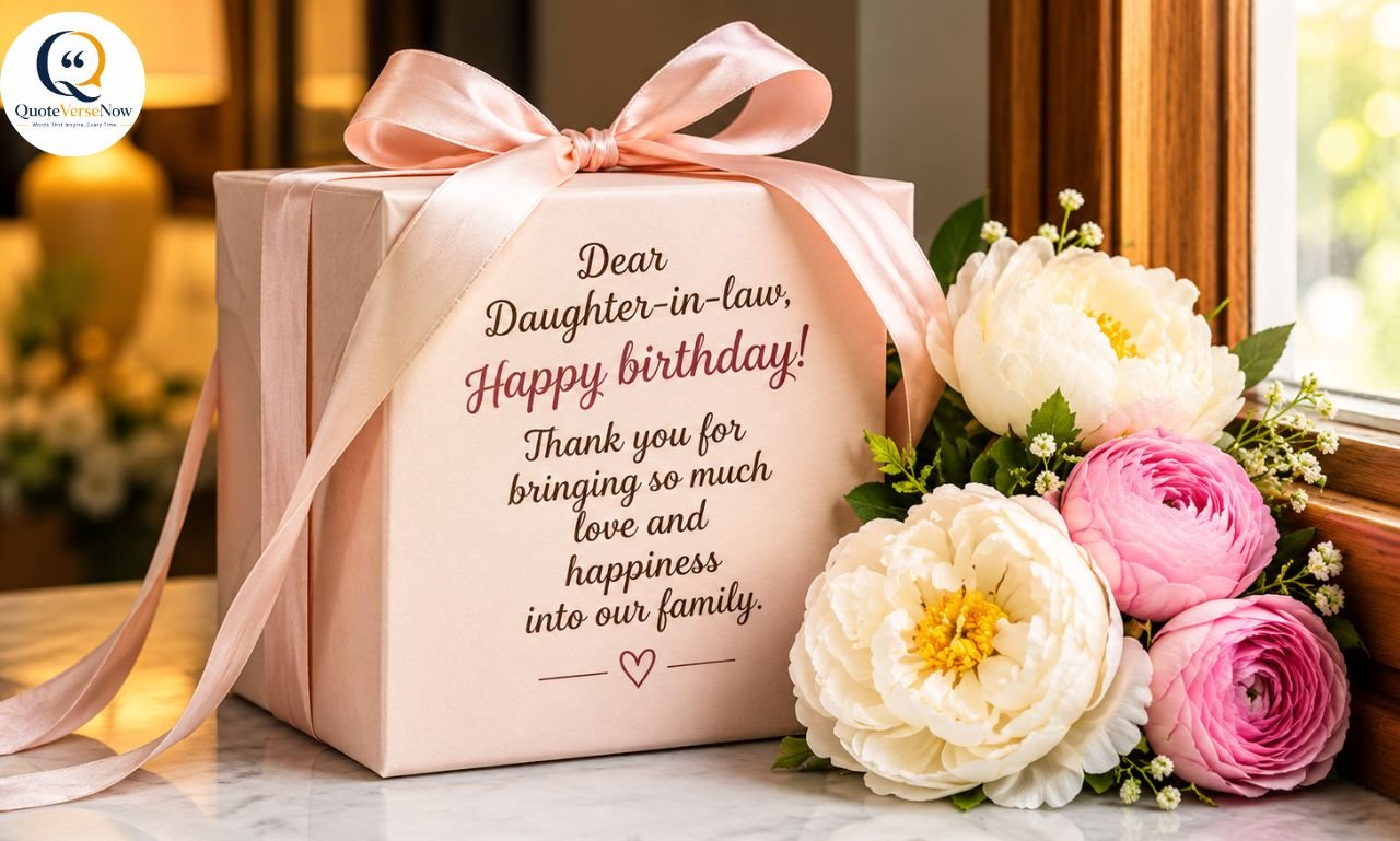 Birthday gift for a daughter-in-law with flowers and a heartfelt message