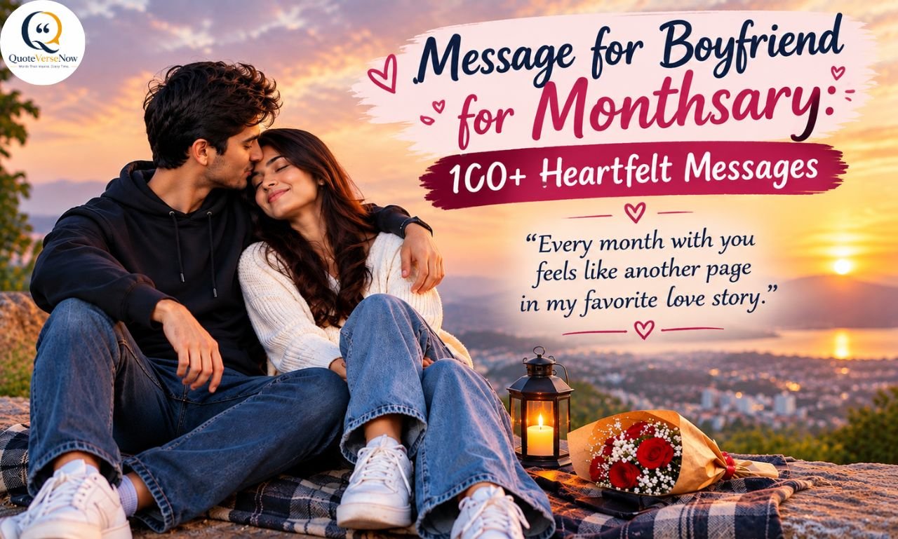 Romantic monthsary message for boyfriend with a couple celebrating their relationship